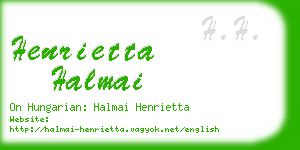 henrietta halmai business card
